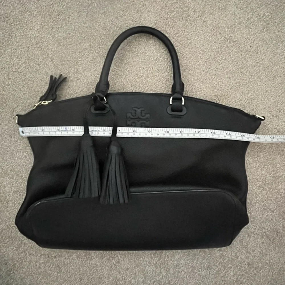 Tory Burch Thea Satchel Shoulder Strap Leather Bag Black